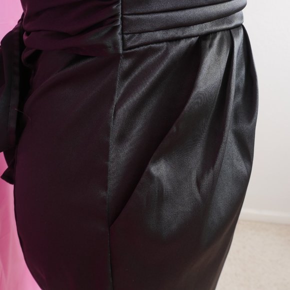 Arden B. Black Satin Halter Size S Party Dress - Picture 5 of 11